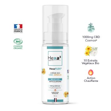Crème CBD 1000mg à l'Arnica Bio Effet Chauffant - 9 Actifs Végétaux - 100ml