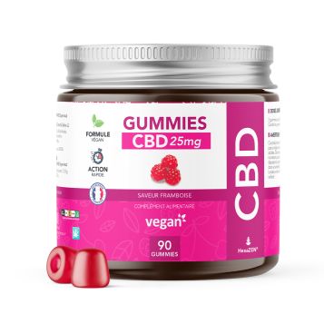 Gummies CBD Relaxation Framboise - 90 Bonbons Vegan 25mg