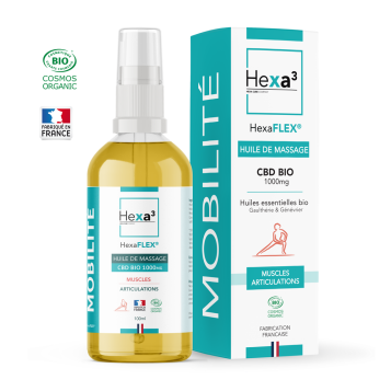Huile de Massage CBD 1000mg Bio Muscles & Articulations - Flacon Pompe 100ml