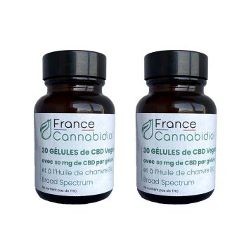 Pack de gélules CBD 2 fois 50mg
