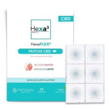 Patchs CBD Format Carré 3,6 cm - 12 Patchs 16mg - Muscles & Articulations