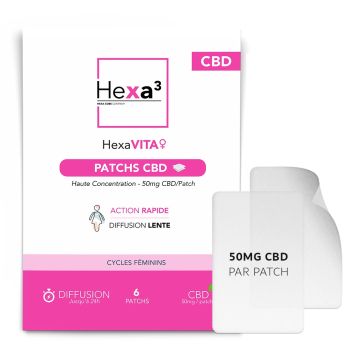 Patchs CBD Femme Confort Menstruel 50mg Format XL - 6 Patchs