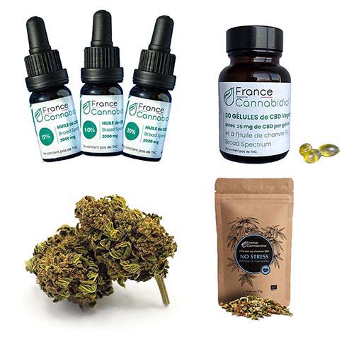 Huiles cbd, gélules cbd, fleurs de cbd et infusions CBD France Cannabidiol